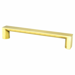 Berenson Elevate 6-5/16 Inch Center to Center Satin Gold Cabinet Pull, Contemporary Style, Aluminum Material, Ideal for Modern, Handle