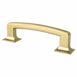 Berenson Hearthstone 3-3/4 Inch Center to Center Cabinet Pull, Modern Brushed Gold, Zinc Material, Traditional Style, Ideal for Raised Panel Cabinets