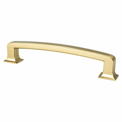 Berenson Hearthstone 6-5/16 Inch Center to Center Cabinet Pull, Modern Brushed Gold, Zinc Material, Traditional Style, Ideal for Businesses