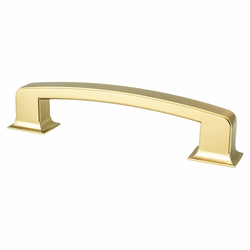 Berenson Hearthstone 6 Inch Center to Center Cabinet Pull, Modern Brushed Gold, Zinc Material, Traditional Style, Ideal for Raised Panel Cabinets
