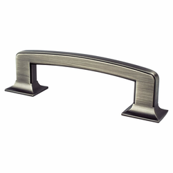 Berenson Hearthstone 3-3/4 Inch Center to Center Cabinet Pull in Vintage Nickel Finish, Zinc Material, Traditional Style for Home and Business