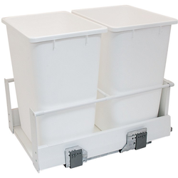  Hafele Matrix 2 x 36 Quart Soft-Close Double Waste Bin Pull-Out for Minimum 14-3/4" Face Frame/15-1/2" Frameless Interior Width x 19-1/4" Height x 21-13/16" Depth, White