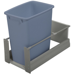 Hafele Matrix 52 Quart Soft-Close Single Waste Bin Pull-Out for Minimum 12" Face Frame/12-3/4" Frameless Interior Width x 24" Height x 19-11/16" Depth, Anthracite Frame, Gray Bottom, Back and Bin, Gr