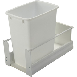  Hafele Matrix 52 Quart Soft-Close Single Waste Bin Pull-Out for Minimum 12" Face Frame/12-3/4" Frameless Interior Width x 24" Height x 19-11/16" Depth, White