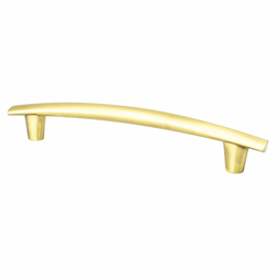 Berenson Meadow 6-5/16 Inch Center to Center Satin Gold Cabinet Pull, Transitional Style, Aluminum Material, Ideal for Cabinets and Drawers