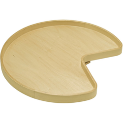 Final Sale, 28 Inch Diameter Kidney Shaped Shelf Mounted Revolving Lazy Susan, Natural