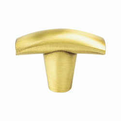 Berenson Meadow Transitional Style Satin Gold Cabinet Knob, Aluminum Material, 1 3/4in. Length, 1 1/4in. Height