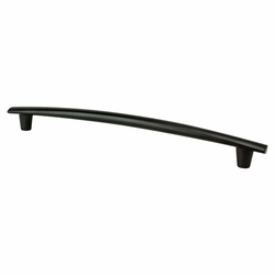 Berenson Meadow 10-1/16 Inch Center to Center Matte Black Cabinet Pull, Transitional Style, Aluminum Material, Classic Comfort Series