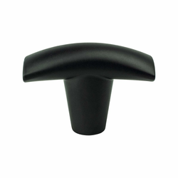 Berenson Meadow Transitional Style Matte Black Cabinet Knob, Aluminum Material, 1 3/4in. Length, 1 1/4in. Height