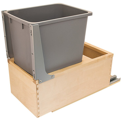 Final Sale, Final Sale, 36 Quart Wood Frame Bottom Mount Single Waste Bin Pull-Out with Grass Elite Undermount Slides -