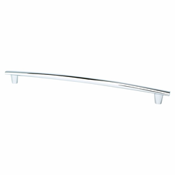 Berenson Meadow 12-5/8 Inch Center to Center Cabinet Pull, Polished Chrome, Transitional Style, Aluminum Material, Classic Comfort Series