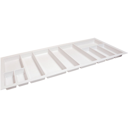 Final Sale, Final Sale, 43-11/16, 45-1/4 Inch Width Sky Cutlery Tray Drawer Insert, Textured White