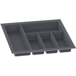  Trimmable 18-1/8" to 19-11/16" Width x 18-1/2 " to 20-1/2" Length Cutlery Divider Insert for 24" Width Face-Frame Base Cabinets, 2-3/8" Height, Slate Gray