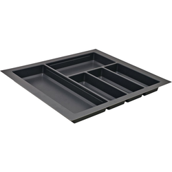 Trimmable 20-1/16" to 22-13/16" Width x 18-1/2 " to 20-1/2" Length Cutlery Divider Insert for 27" Width Face-Frame/24" Width Frameless Base Cabinets, 2-3/8" Height, Slate Gray