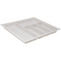  Trimmable 20-1/16" to 22-13/16" Width x 18-1/2 " to 20-1/2" Length Cutlery Divider Insert for 27" Width Face-Frame/24" Width Frameless Base Cabinets, 2-3/8" Height, Textured White