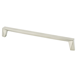 Berenson Swagger 8-13/16 Inch Center to Center Brushed Nickel Cabinet Pull, Contemporary Zinc Material with Unique Geometric Design
