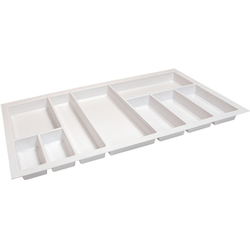  Trimmable 31-7/8" to 33-7/16" Width x 18-1/2 " to 20-1/2" Length Cutlery Divider Insert for 36" Width Frameless Base Cabinets, 2-3/8" Height, Textured White 