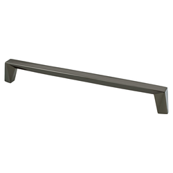 Berenson Swagger 8-13/16 Inch Center to Center Black Nickel Cabinet Pull, Zinc Material, Contemporary Style