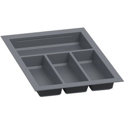  Trimmable 12-3/16" to 13-3/4" Width x 18-1/2 " to 20-1/2" Length Cutlery Divider Insert for 18" Width Base Cabinets, 2-3/8" Height, Slate Gray