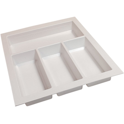 Trimmable 12-3/16" to 13-3/4" Width x 18-1/2 " to 20-1/2" Length Cutlery Divider Insert for 18" Width Base Cabinets, 2-3/8" Height, Textured White