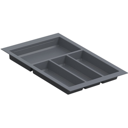  Trimmable 14-3/16" to 15-3/4 Width x 18-1/2 " to 20-1/2" Length Cutlery Divider Insert for 21" Width Face-Frame Base Cabinets, 2-3/8" Height, Slate Gray