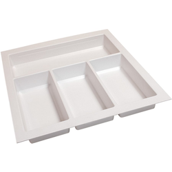 Trimmable 14-3/16" to 15-3/4 Width x 18-1/2 " to 20-1/2" Length Cutlery Divider Insert for 21" Width Face-Frame Base Cabinets, 2-3/8" Height, Textured White 