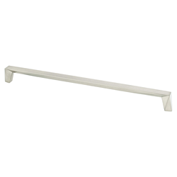 Berenson Swagger 12-5/8 Inch Center to Center Brushed Nickel Cabinet Pull, Contemporary Zinc Material with Diagonal Peaks Design