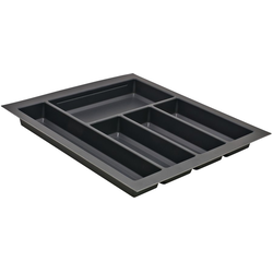 Trimmable 16-1/8" to 17-11/16" Width x 18-1/2 " to 20-1/2" Length Cutlery Divider Insert for 21" Width Frameless Base Cabinets, 2-3/8" Height, Slate Gray 