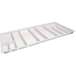 Final Sale, Final Sale, 43-11/16, 45-1/4 Inch Width Sky Cutlery Tray Drawer Insert, Textured White