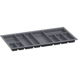 31-7/8, 33-7/16 Inch Width Sky Cutlery Tray Drawer Insert, Slate Gray