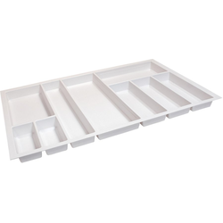 31-7/8, 33-7/16 Inch Width Sky Cutlery Tray Drawer Insert, Textured White