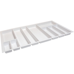 Final Sale, 35-13/16, 37-3/8 Inch Width Sky Cutlery Tray Drawer Insert, Textured White