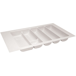 11-13/16, 13-3/8 Inch Width Cutlery Tray Drawer Insert, White