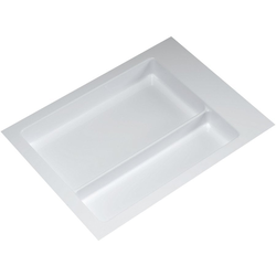 Final Sale, 19-1/4, 21-3/4 Inch Width Large Compartment Cutlery Tray Drawer Insert, Gloss White