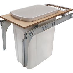 35 Quart Wood Frame Single Trash Pullout, 11-1/2 Inch Width, White