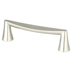 Berenson Domestic Bliss 3-3/4 Inch Center to Center Brushed Nickel Cabinet Pull, Zinc Material, Transitional Style