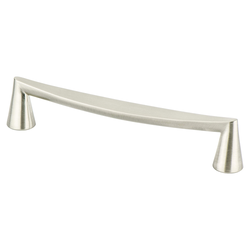 Berenson Domestic Bliss 6-5/16 Inch Center to Center Brushed Nickel Cabinet Pull, Zinc Material, Transitional Style