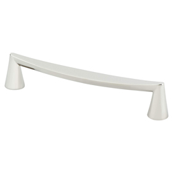Berenson Domestic Bliss 6-5/16 Inch Center to Center Polished Nickel Cabinet Pull, Zinc Material, Transitional Style