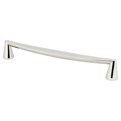 Berenson Domestic Bliss 8-13/16 Inch Center to Center Polished Nickel Cabinet Pull, Zinc Material, Transitional Style