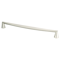 Berenson Domestic Bliss 12-5/8 Inch Center to Center Brushed Nickel Cabinet Pull, Zinc Material, Transitional Style