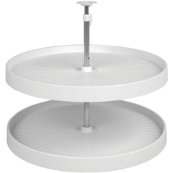 32 Inch Diameter Two-Tray Full Circle Lazy Susan Set, Almond