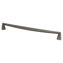 Berenson Domestic Bliss 12-5/8 Inch Center to Center Verona Bronze Cabinet Pull, Zinc Material, Transitional Style