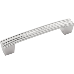 6 Inch Wide and 5-1/16 Inch Center to Center Fermata Pull, Polished Nickel