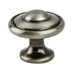 Berenson Euro Traditions 1-3/16 Inch Diameter Brushed Black Nickel Cabinet Knob, Zinc Material, Traditional Style, Ideal for Home and Business