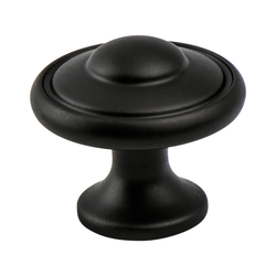 Berenson Euro Traditions Traditional Style Knob, 1-3/16 Inch Diameter, Matte Black Finish, Zinc Material