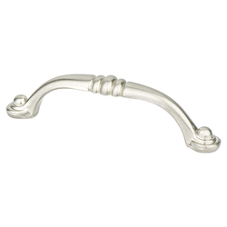 Berenson Euro Traditions 3-3/4 Inch Center to Center Brushed Nickel Cabinet Pull, Zinc Material, Traditional Style