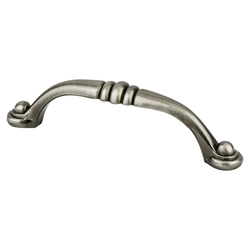 Berenson Euro Traditions 3-3/4 Inch Center to Center Brushed Black Nickel Cabinet Pull, Zinc Material, Traditional Style