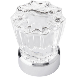 1-5/16 Inch Diameter Luster Knob, Glass with Chrome