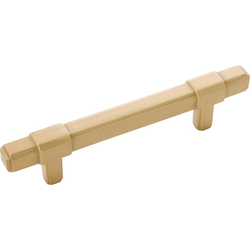 5-7/8 Inch Wide and 3-3/4 Inch Center to Center Monroe Pull, Brushed Golden Brass