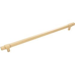 14-1/8 Inch Wide and 12 Inch Center to Center Monroe Pull, Brushed Golden Brass